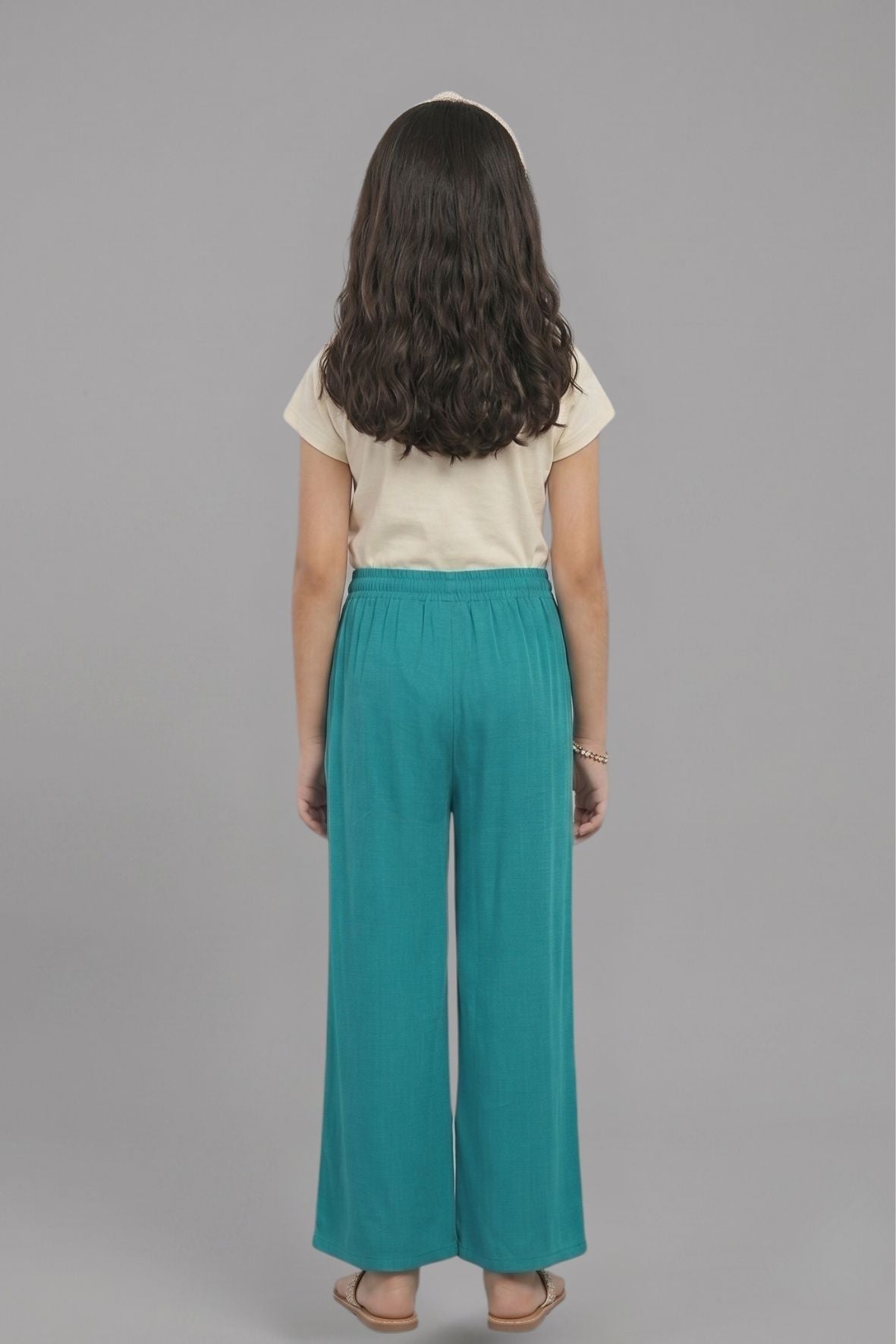 Kids Turquoise Rayon Palazzo