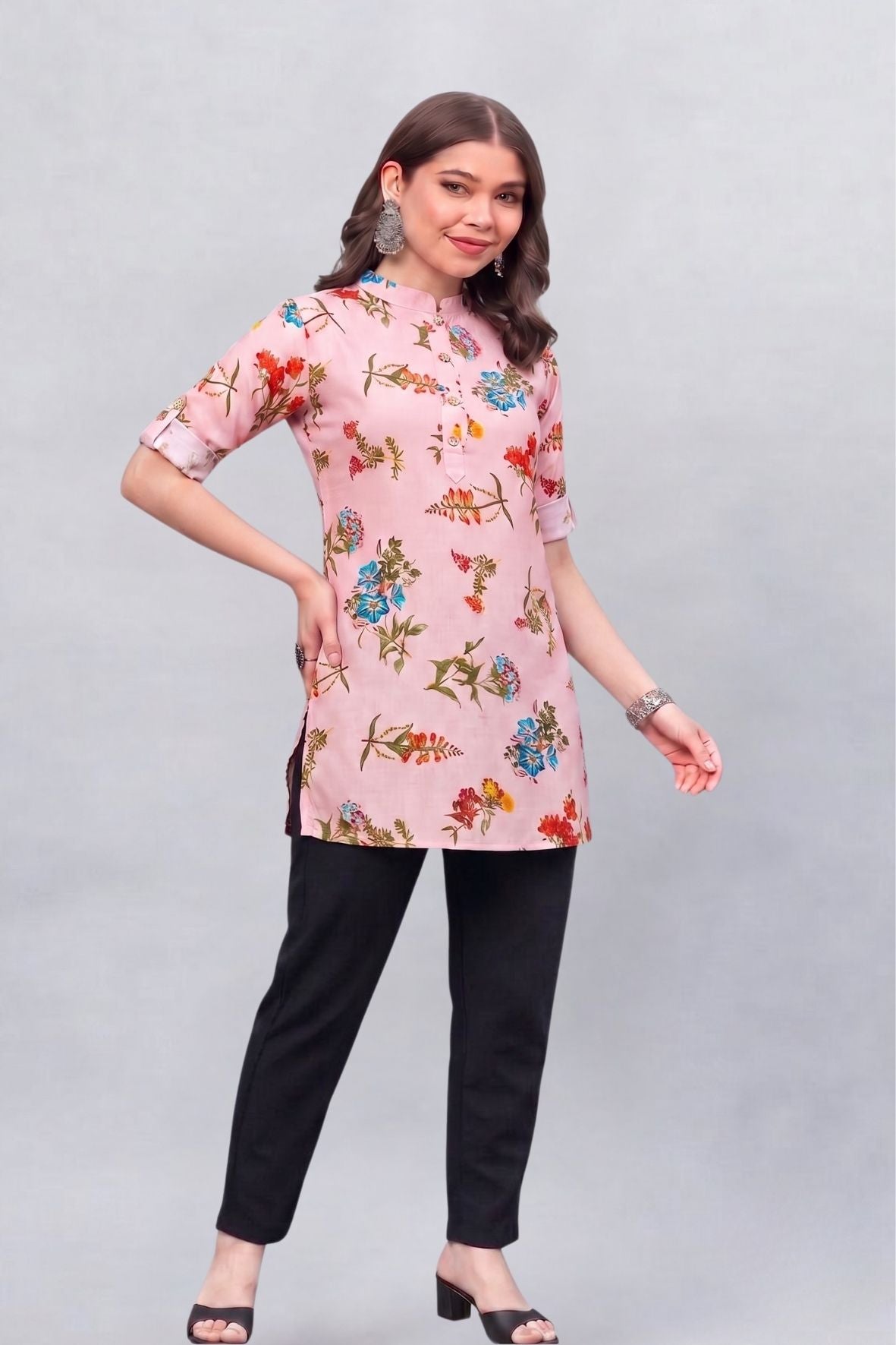 Vintage Floral Printed Kurti