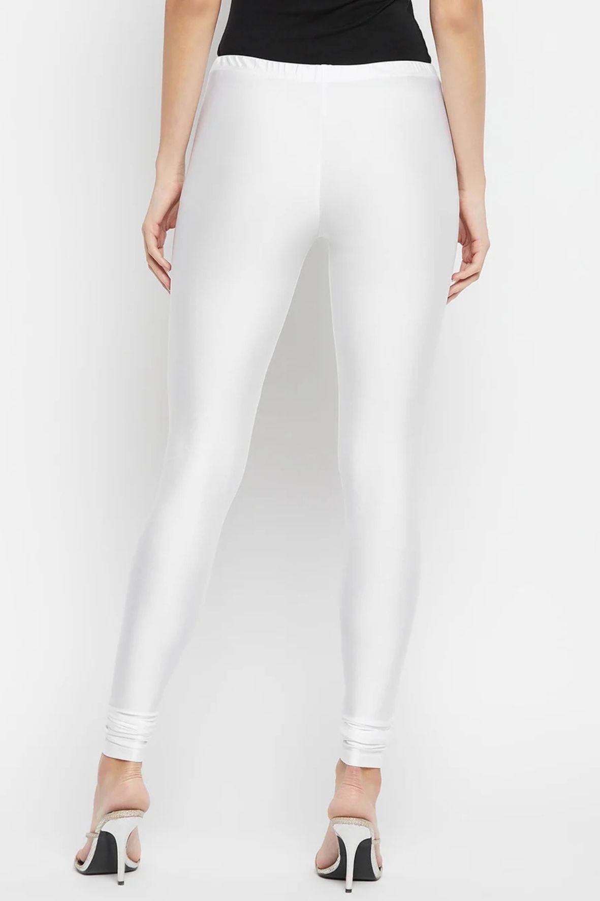 White Metallic Leggings - Chudi Length