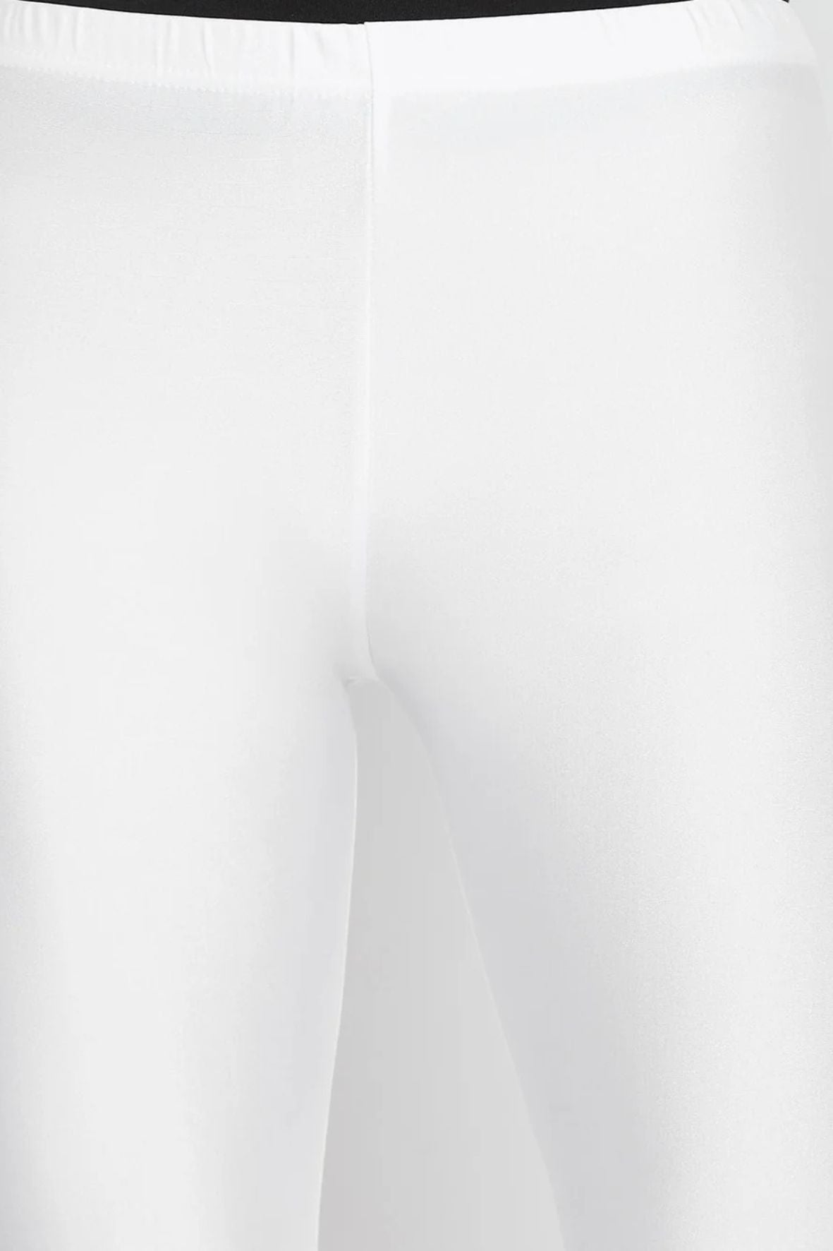 White Metallic Leggings - Ankle Length
