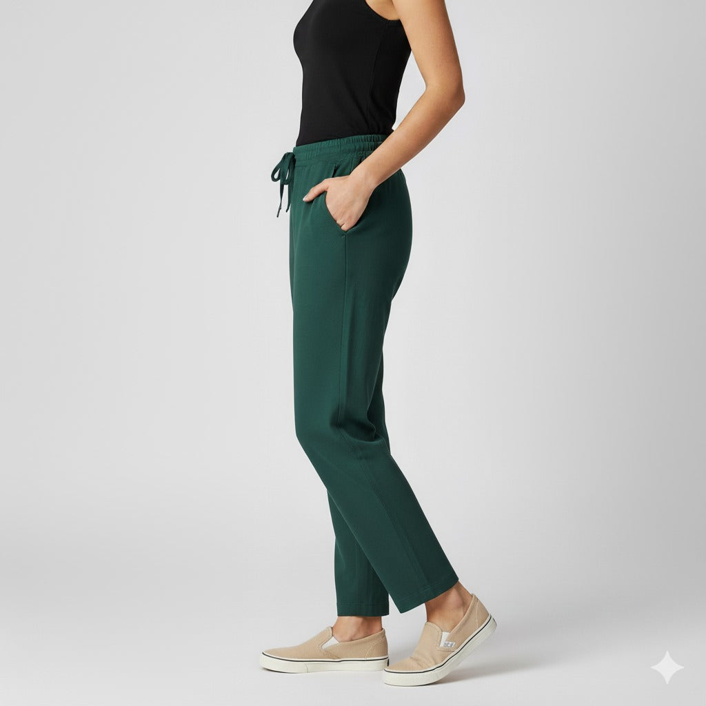 Bottle Green Parallel Pant with 2 Side Pockets