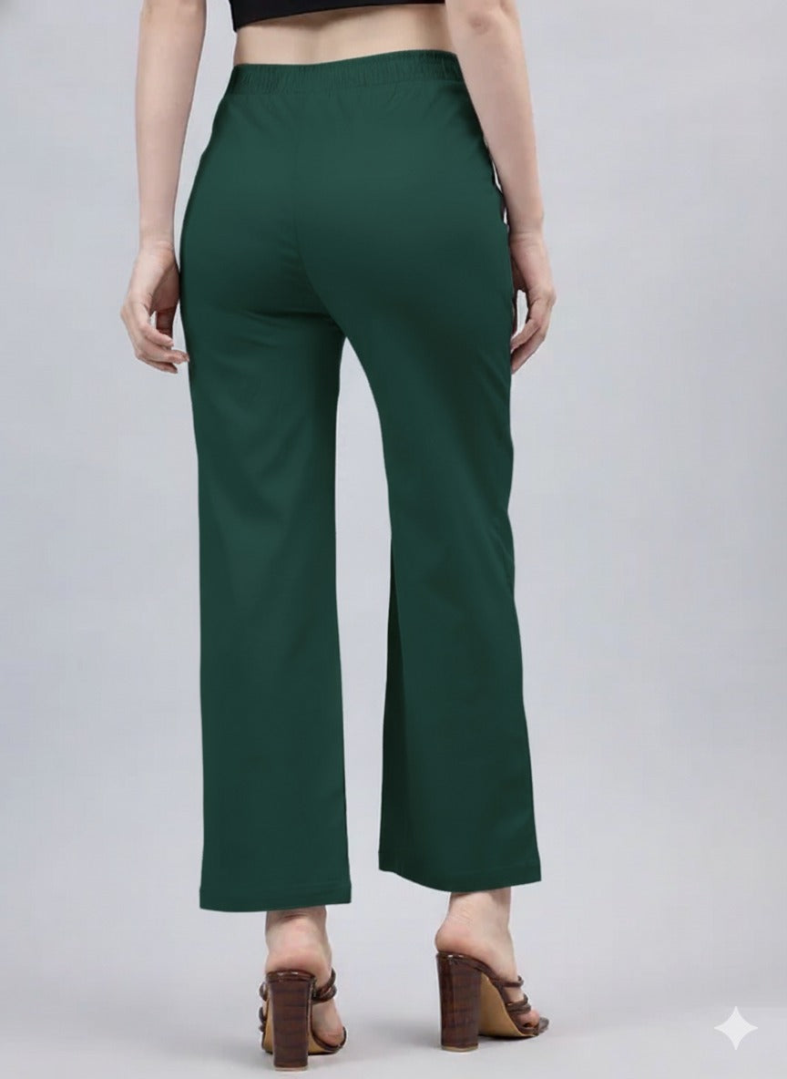 Bottle Green Parallel Pant with 2 Side Pockets