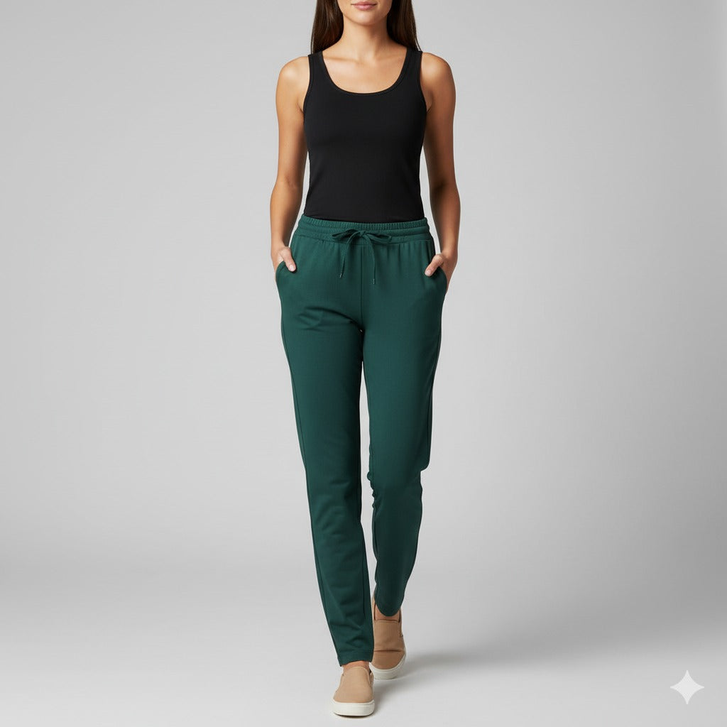 Bottle Green Parallel Pant with 2 Side Pockets