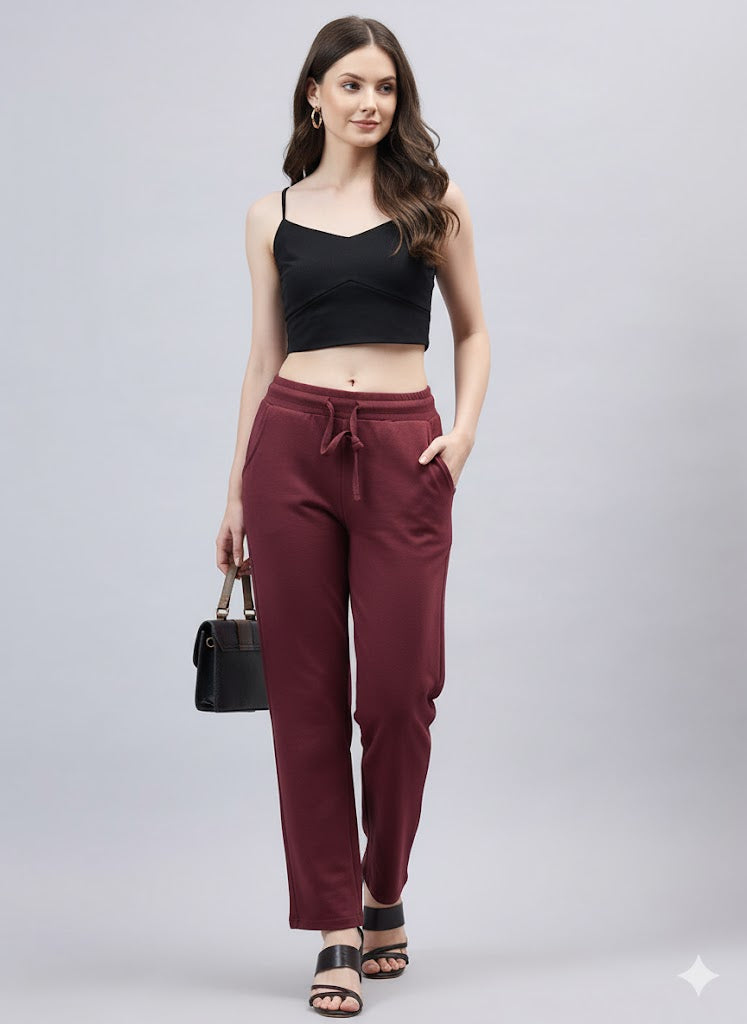 Maroon Parallel Pant with 2 Side Pockets