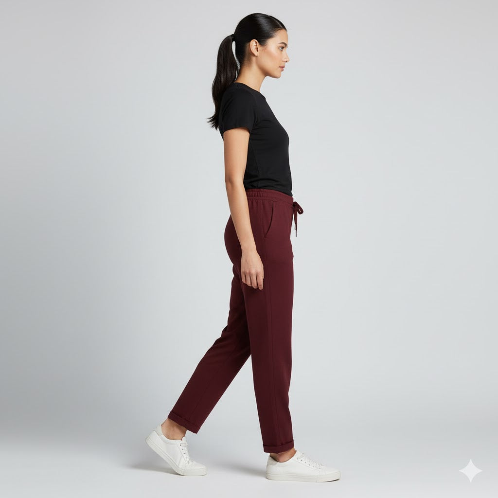 Maroon Parallel Pant with 2 Side Pockets