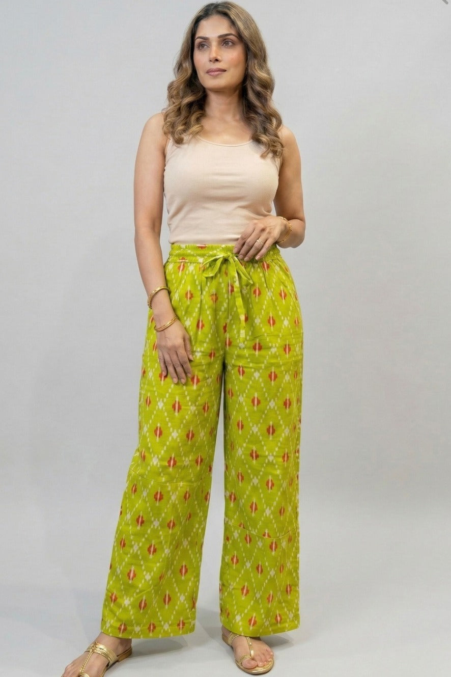 Lime Ikat Printed Palazzo