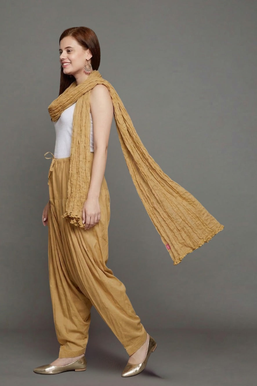 Skin Plain Cotton Patiala with Dupatta