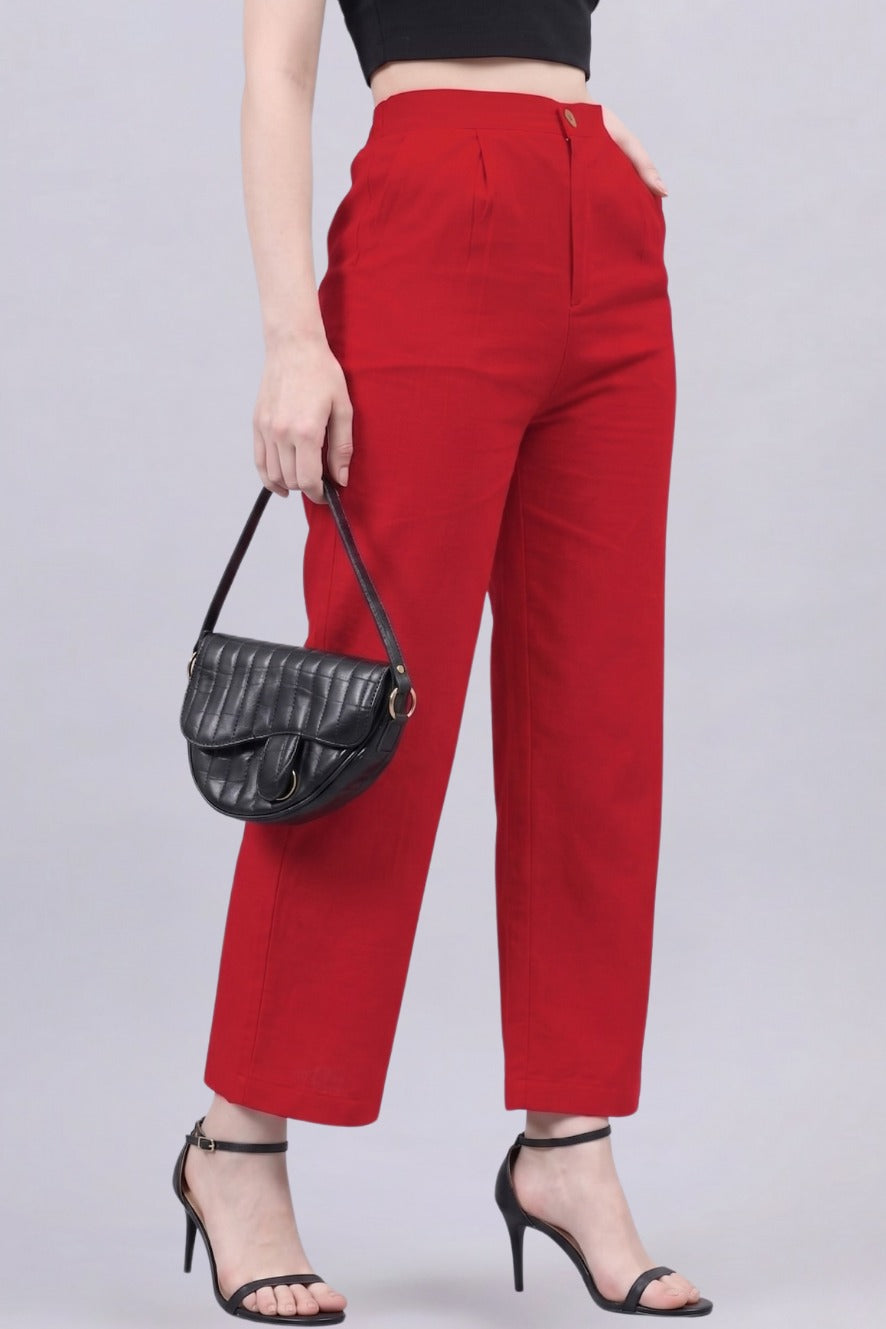 Red Bell Bottom Pants