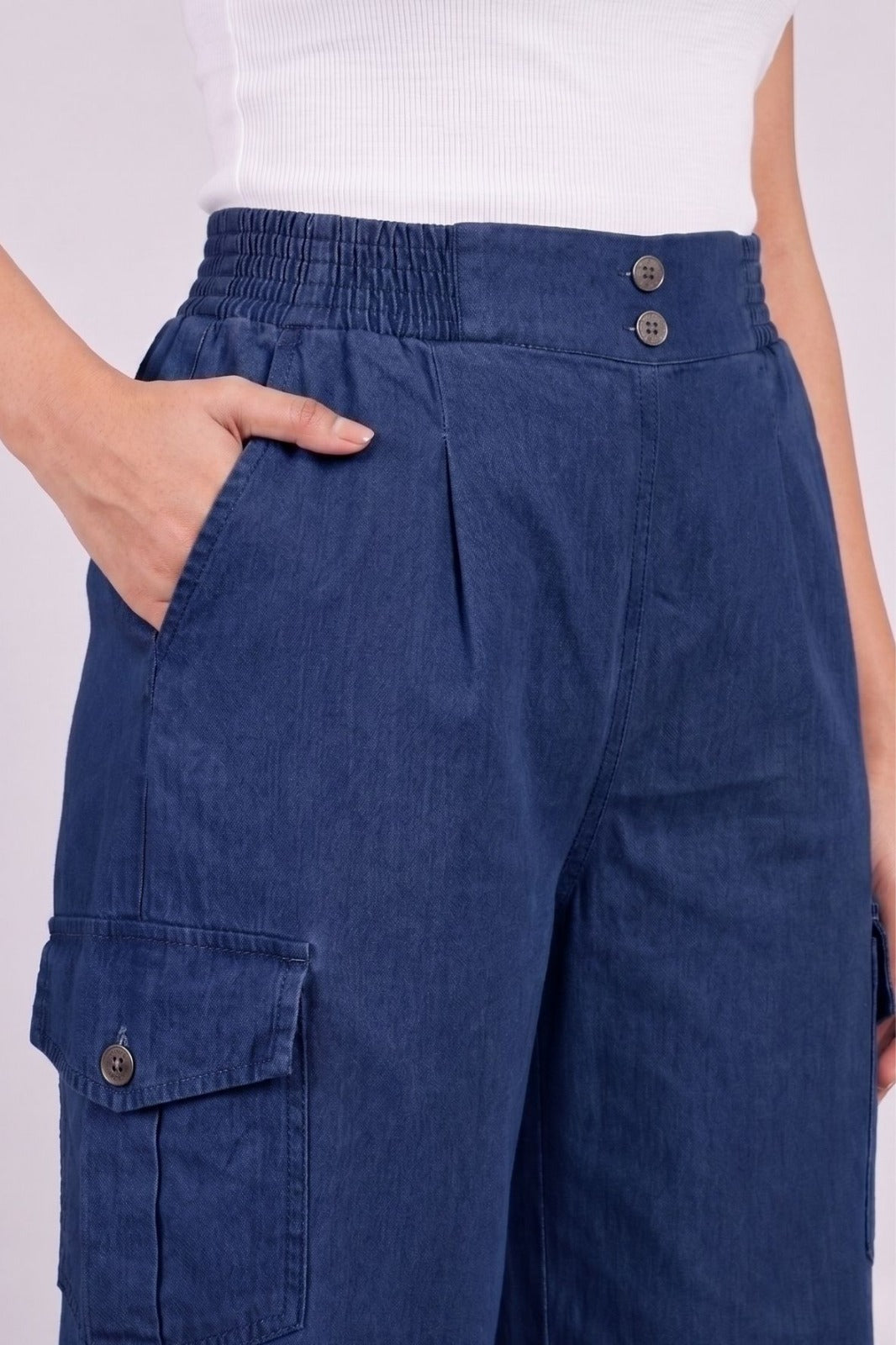 Denimx Double Button Denim Cargo Pants