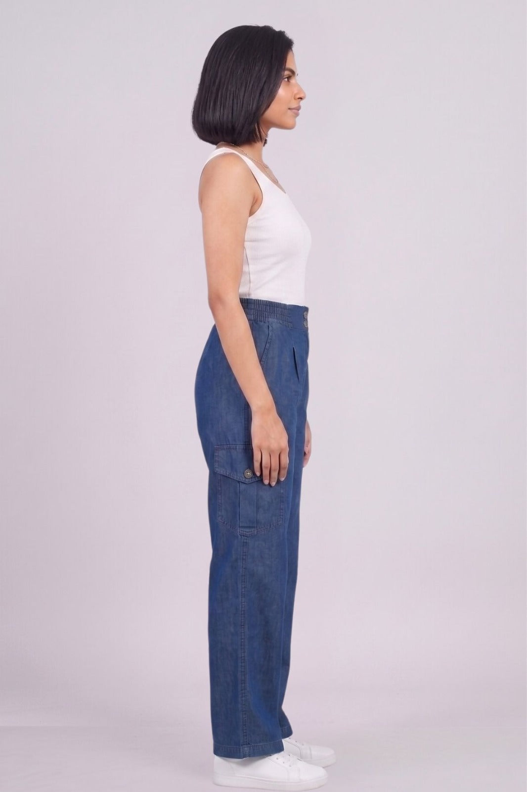 Denimx Double Button Denim Cargo Pants