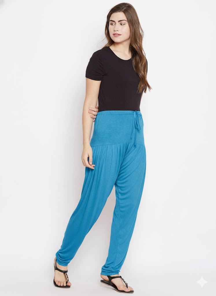 Rama Blue Plain Viscose Patiala