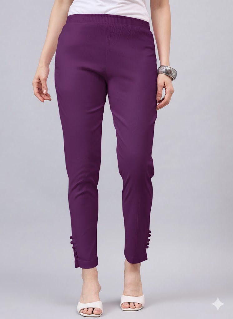 Purple Regular Fit Potli Pants