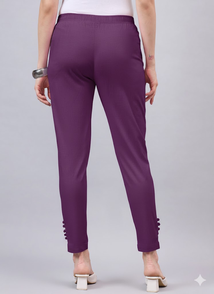 Purple Regular Fit Potli Pants