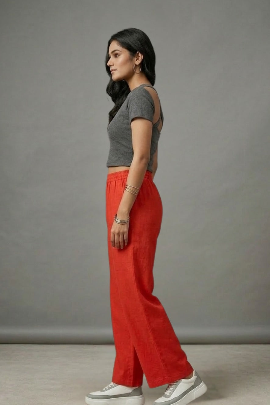 Orange Muslin Palazzo