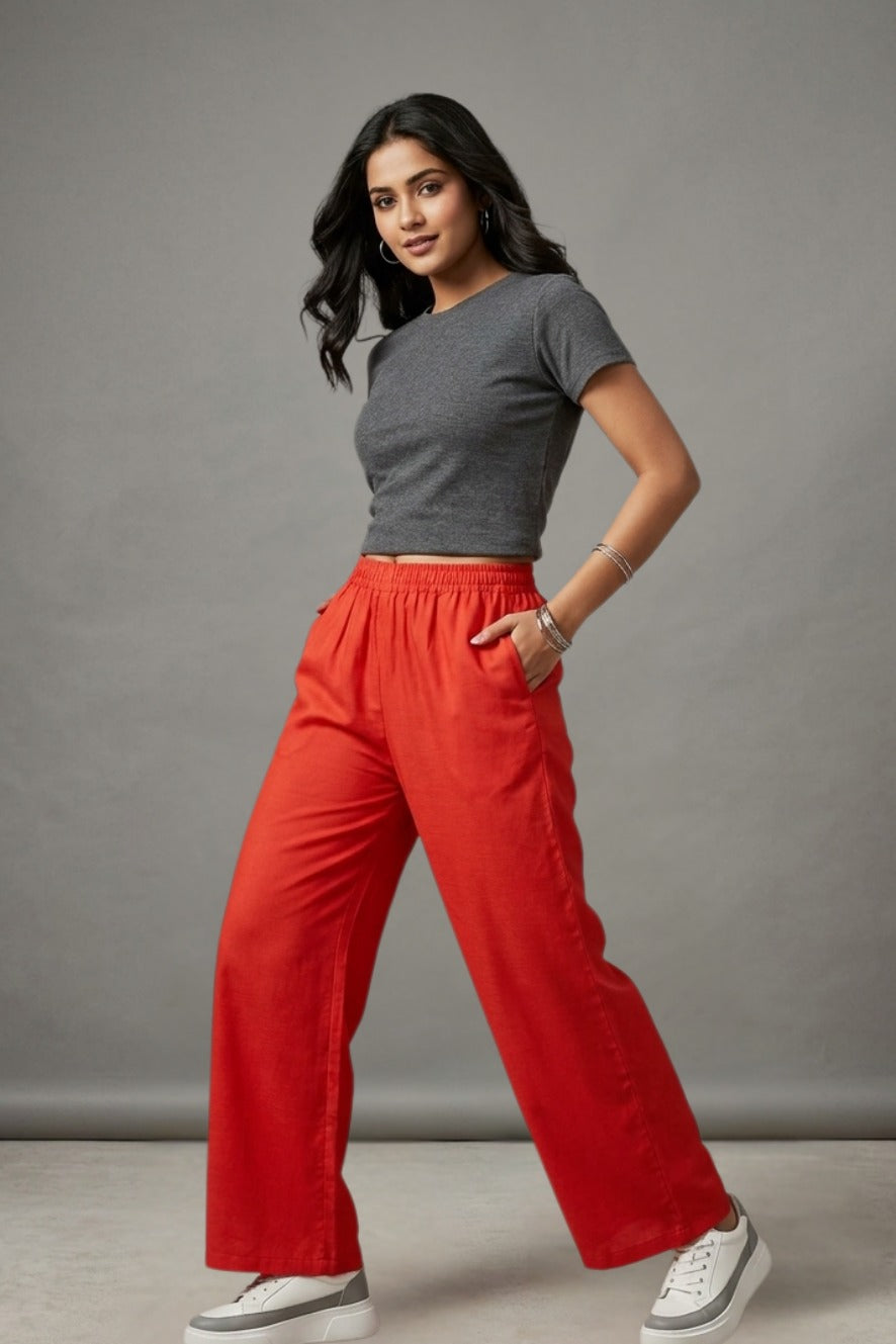 Orange Muslin Palazzo