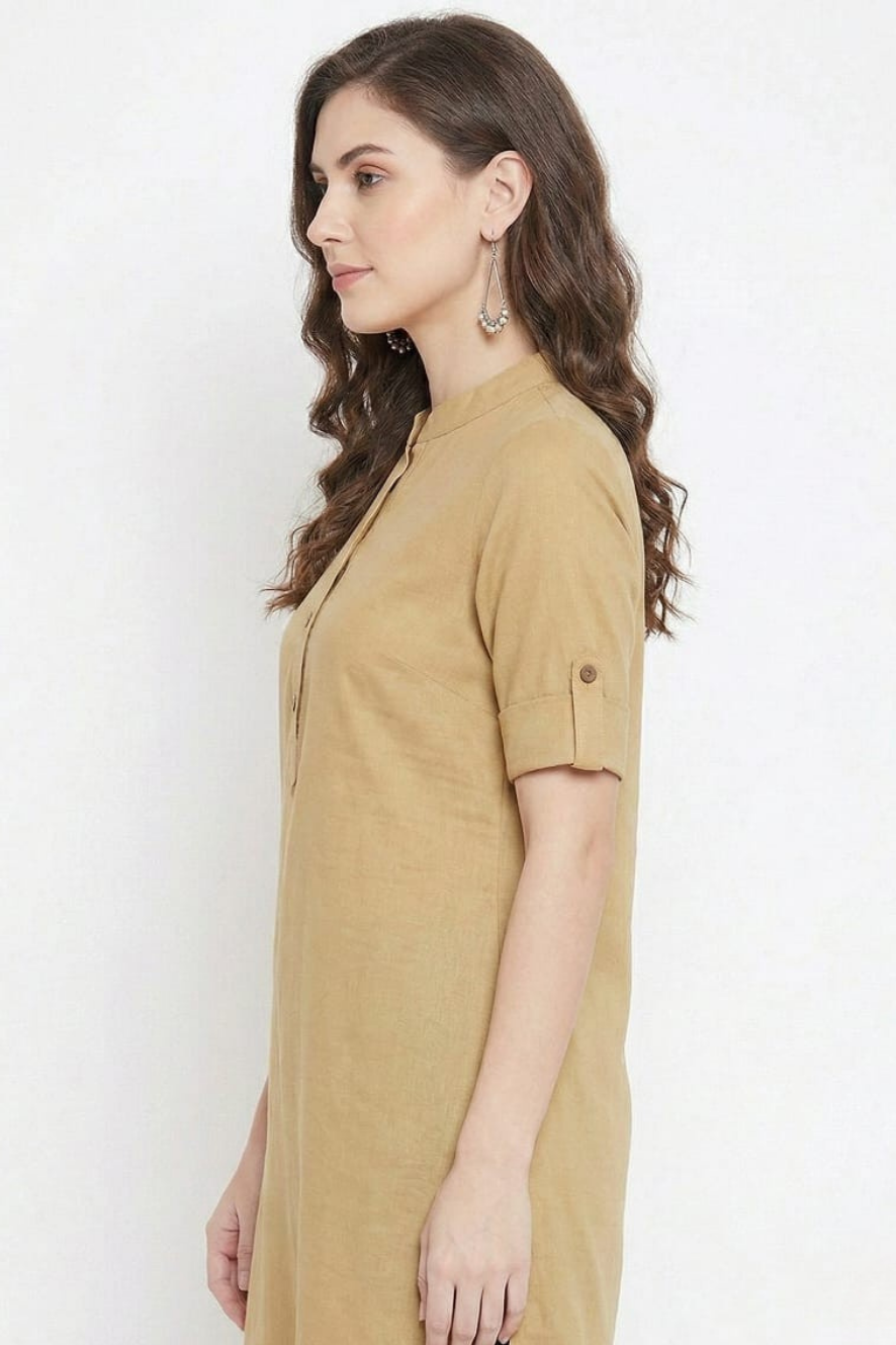 Beige Solid Color Kurti