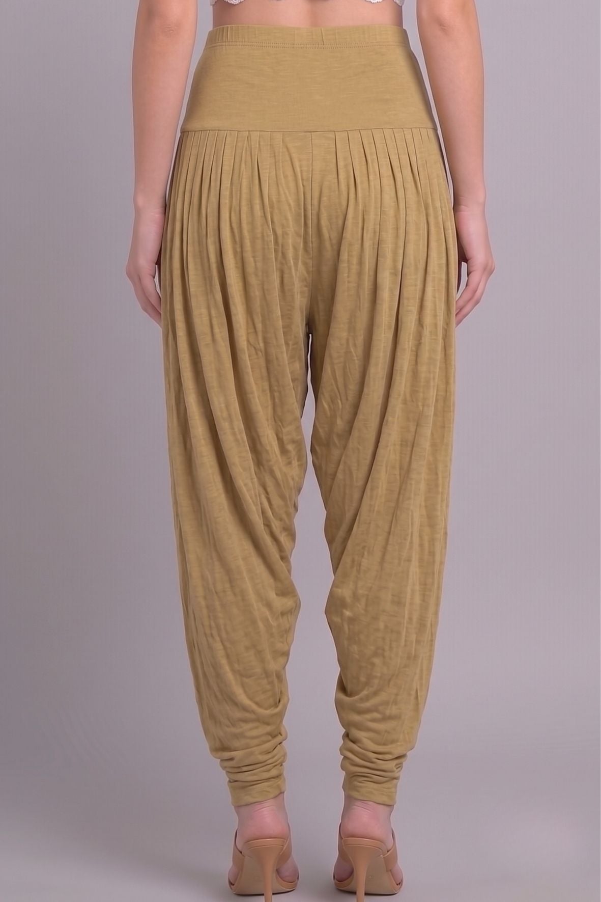Beige Viscose Plain Dhoti