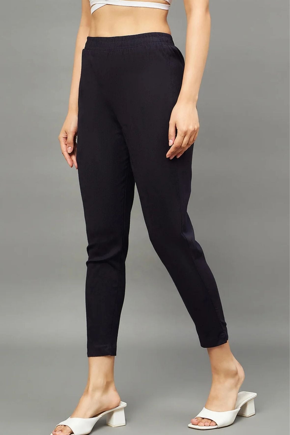 Black Colour Straight Pant