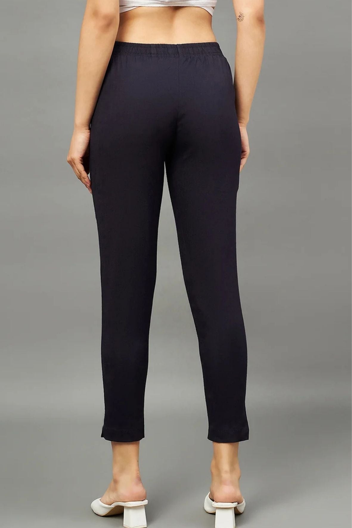 Black Colour Straight Pant