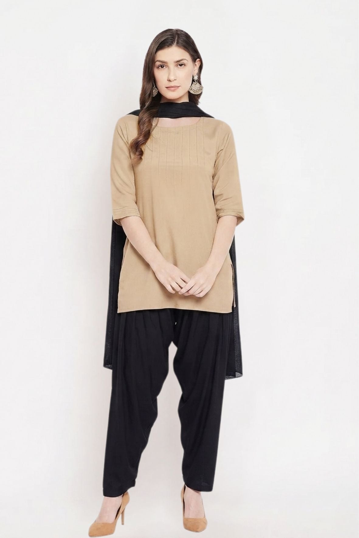 Black Rayon Plain Patiala(No Duppatta)