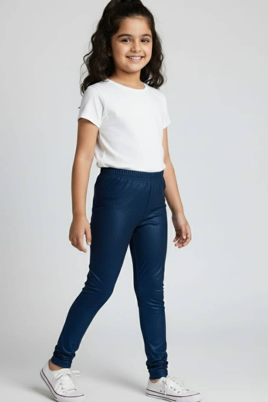 Blue Metallic Leggings