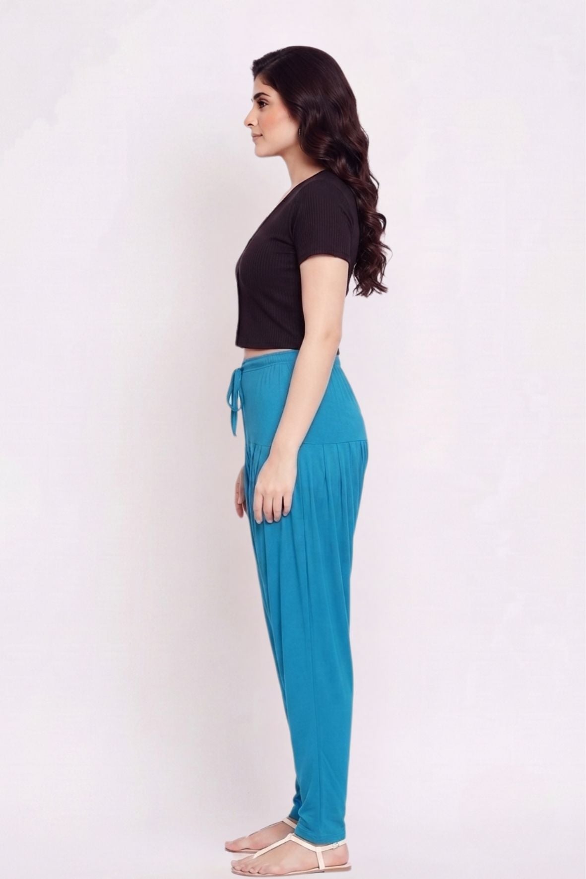 Rama Blue Plain Viscose Patiala