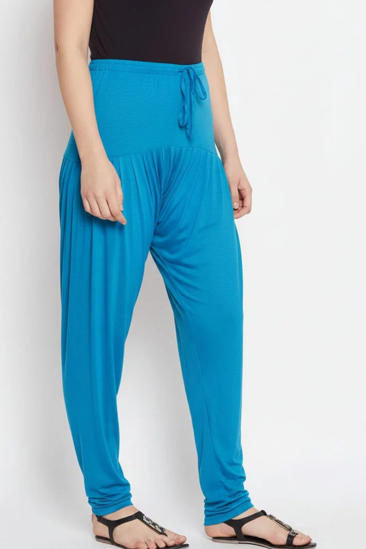 Rama Blue Plain Viscose Patiala