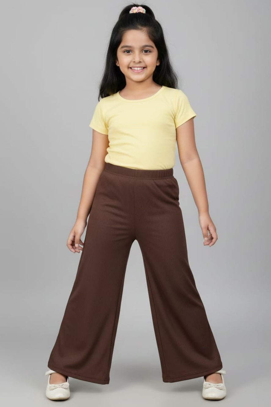 Kids Brown Stretchable Imported Palazzo