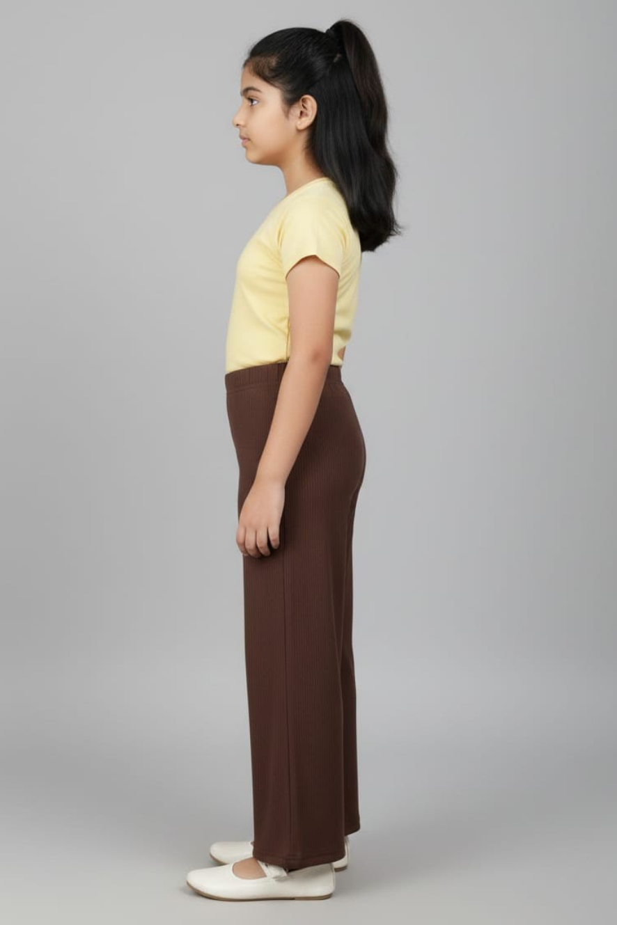 Kids Brown Stretchable Imported Palazzo