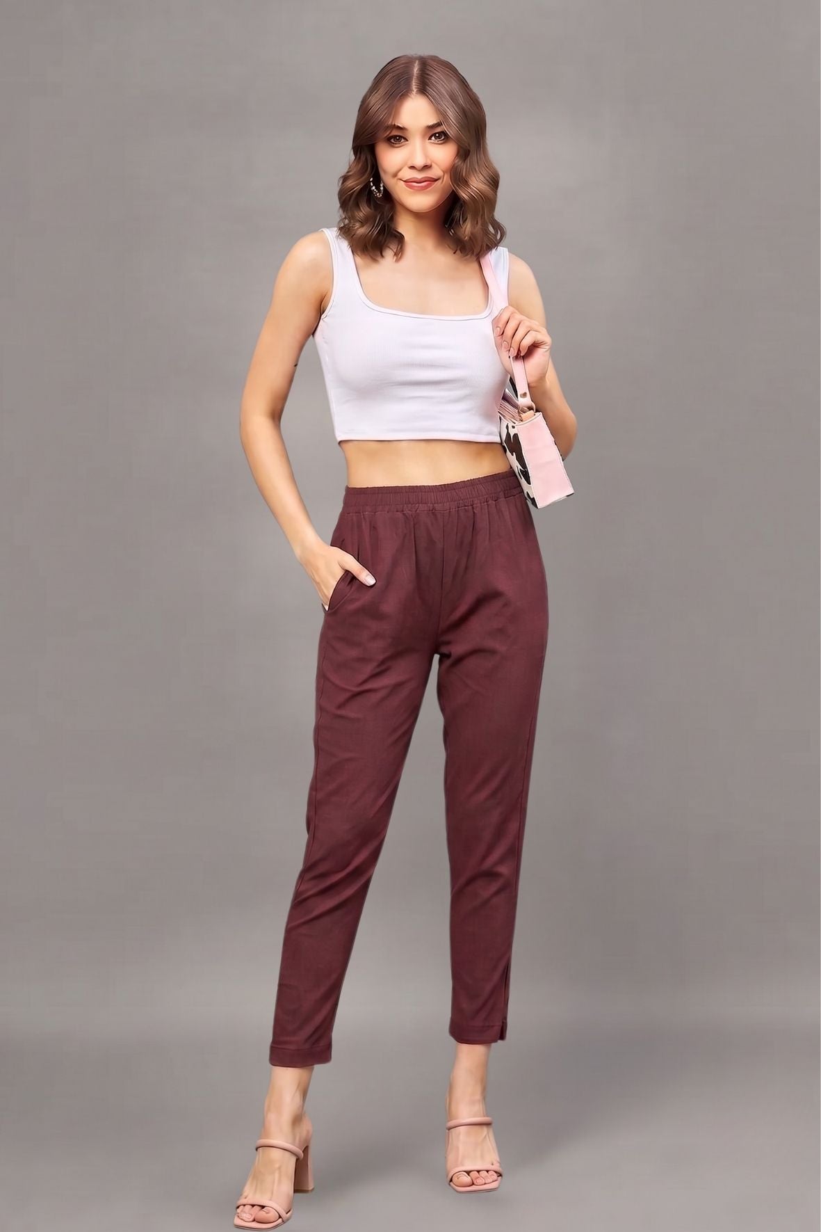 Brown Colour Straight Pant
