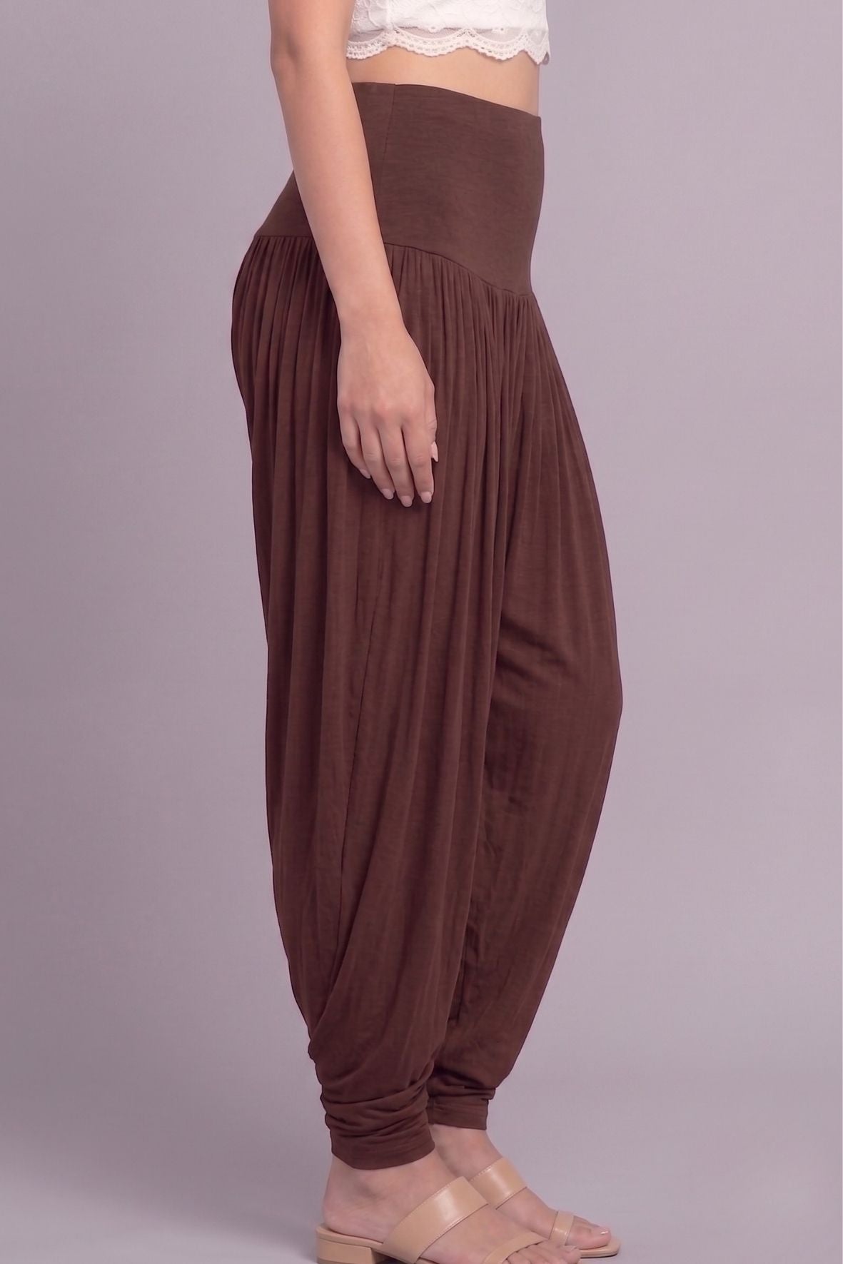 Brown Viscose Plain Dhoti