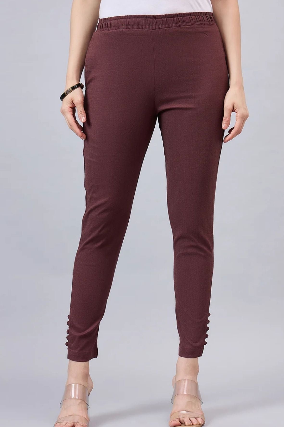 Brown Regular Fit Potli Pants