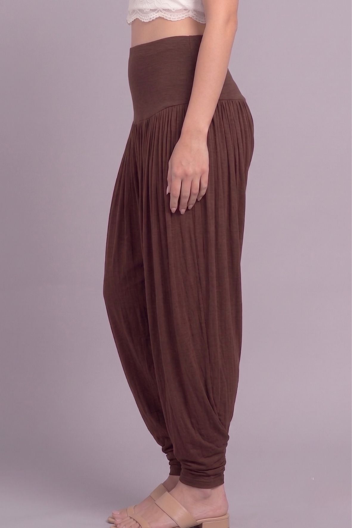 Brown Viscose Plain Dhoti