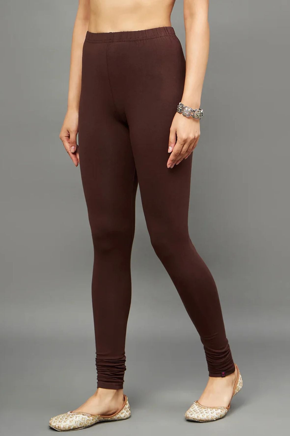 Brown Viscose Ankle Legging