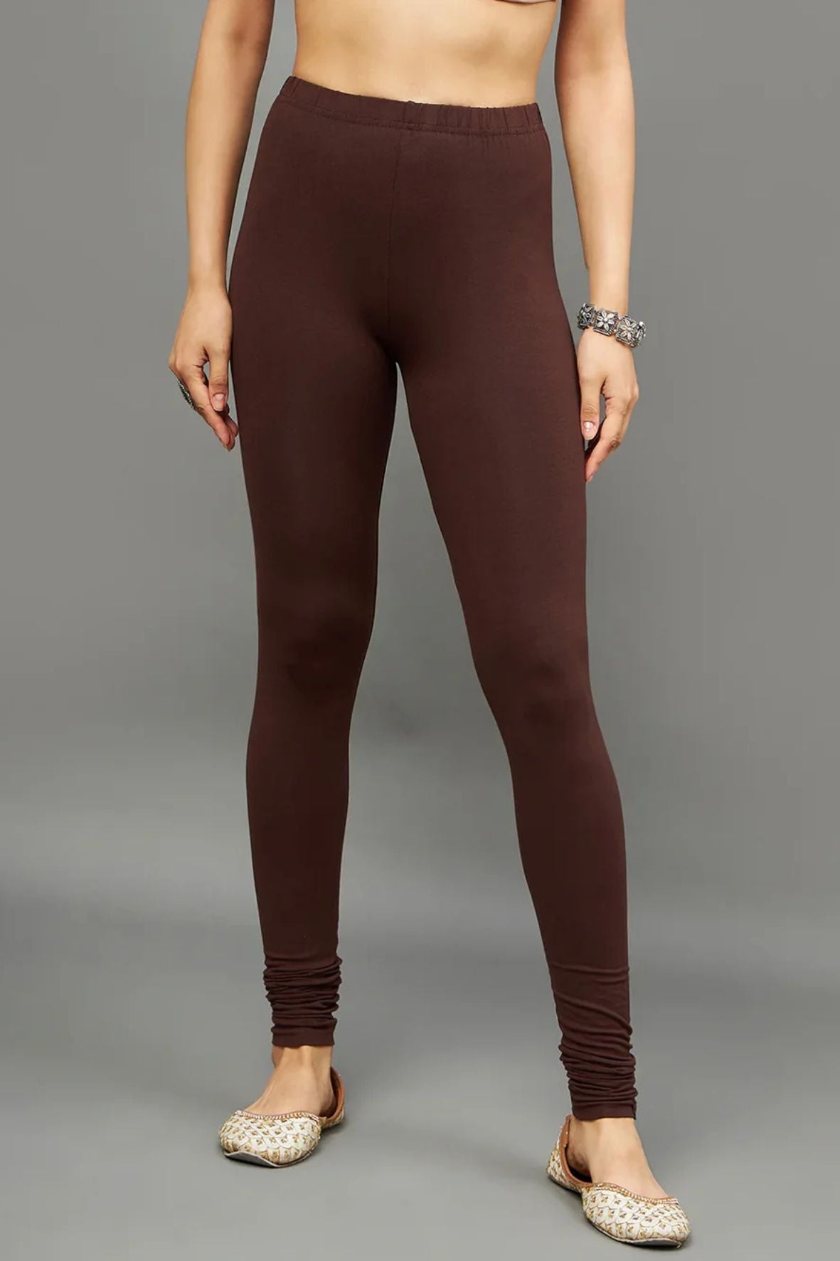 Brown Viscose Ankle Legging