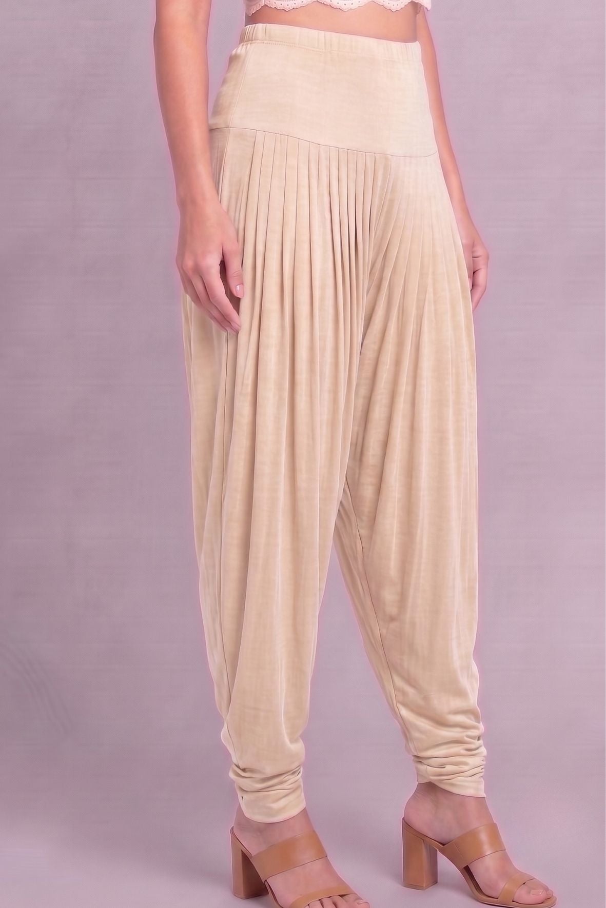 Cream Viscose Plain Dhoti