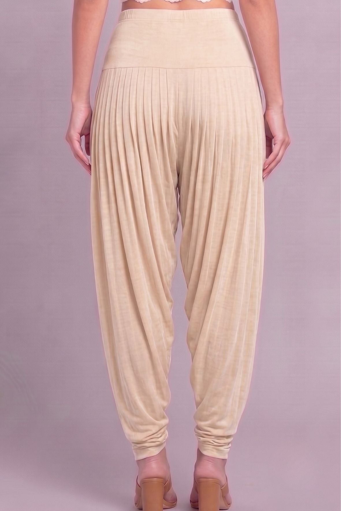 Cream Viscose Plain Dhoti
