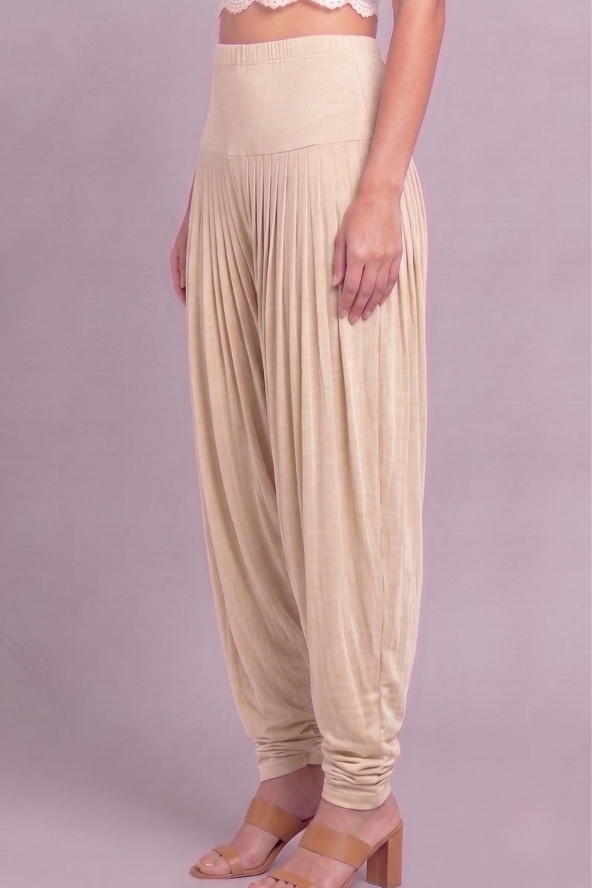 Cream Viscose Plain Dhoti