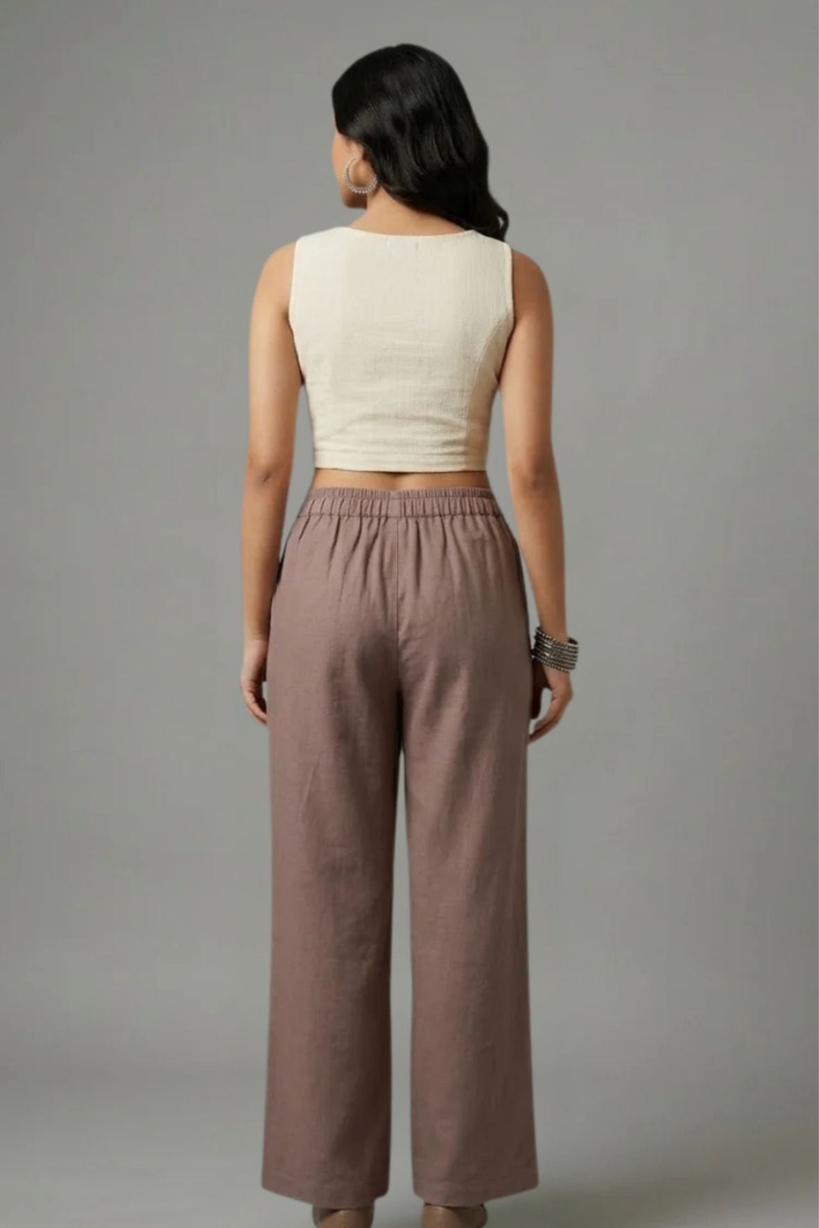Dark Grey Muslin Palazzo