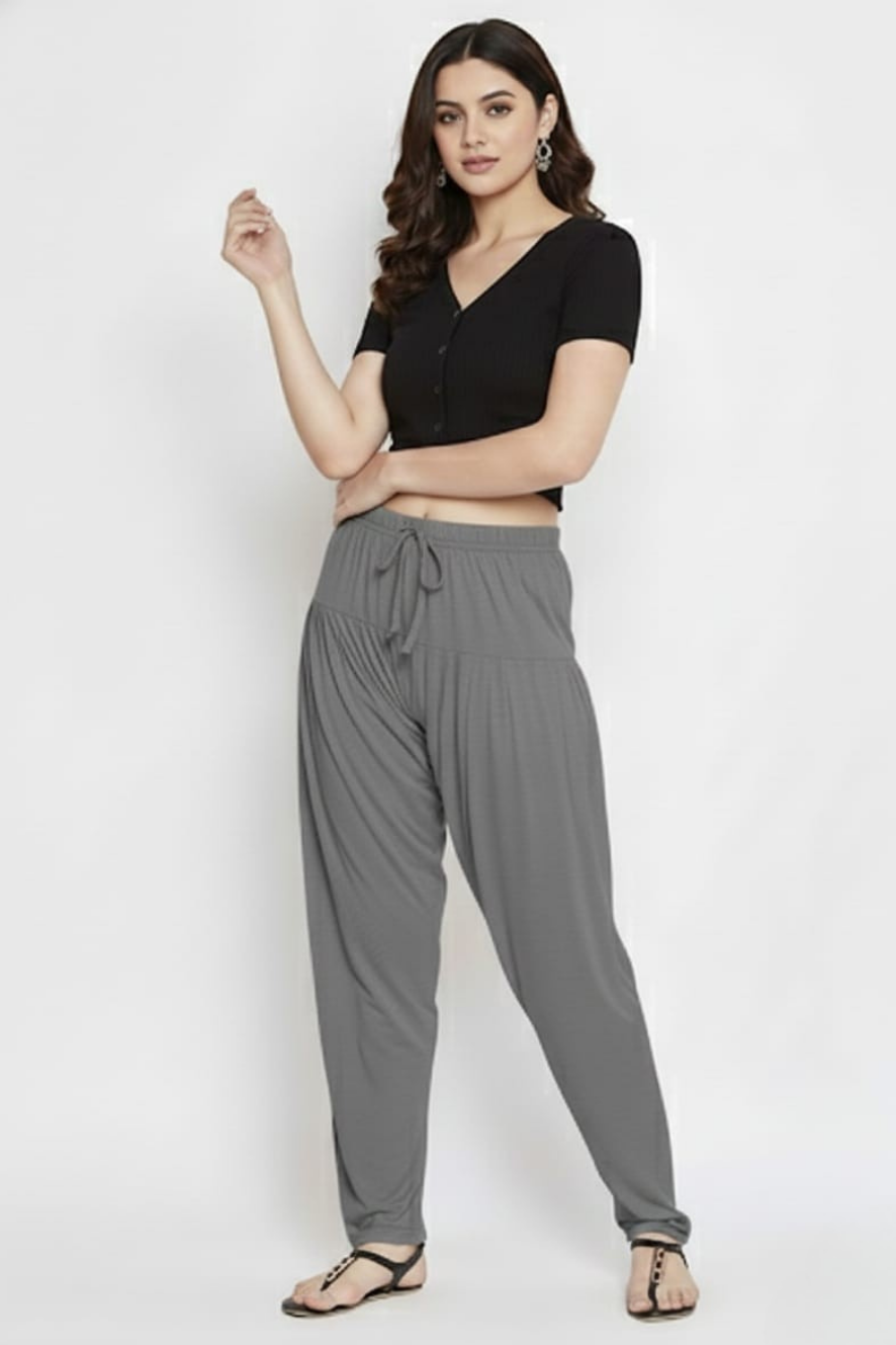 Dark Grey Plain Viscose Patiala