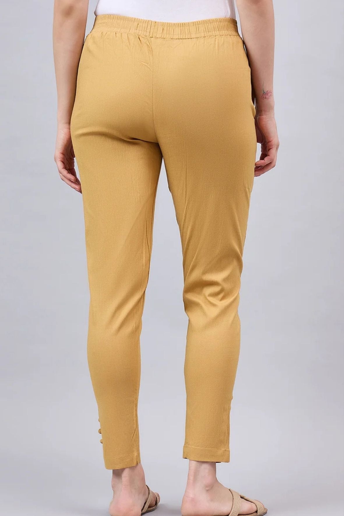 Gold Regular Fit Potli Pants