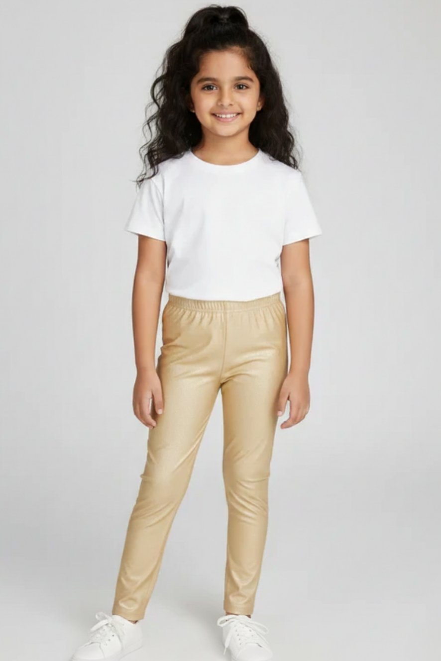 Gold Metallic Leggings