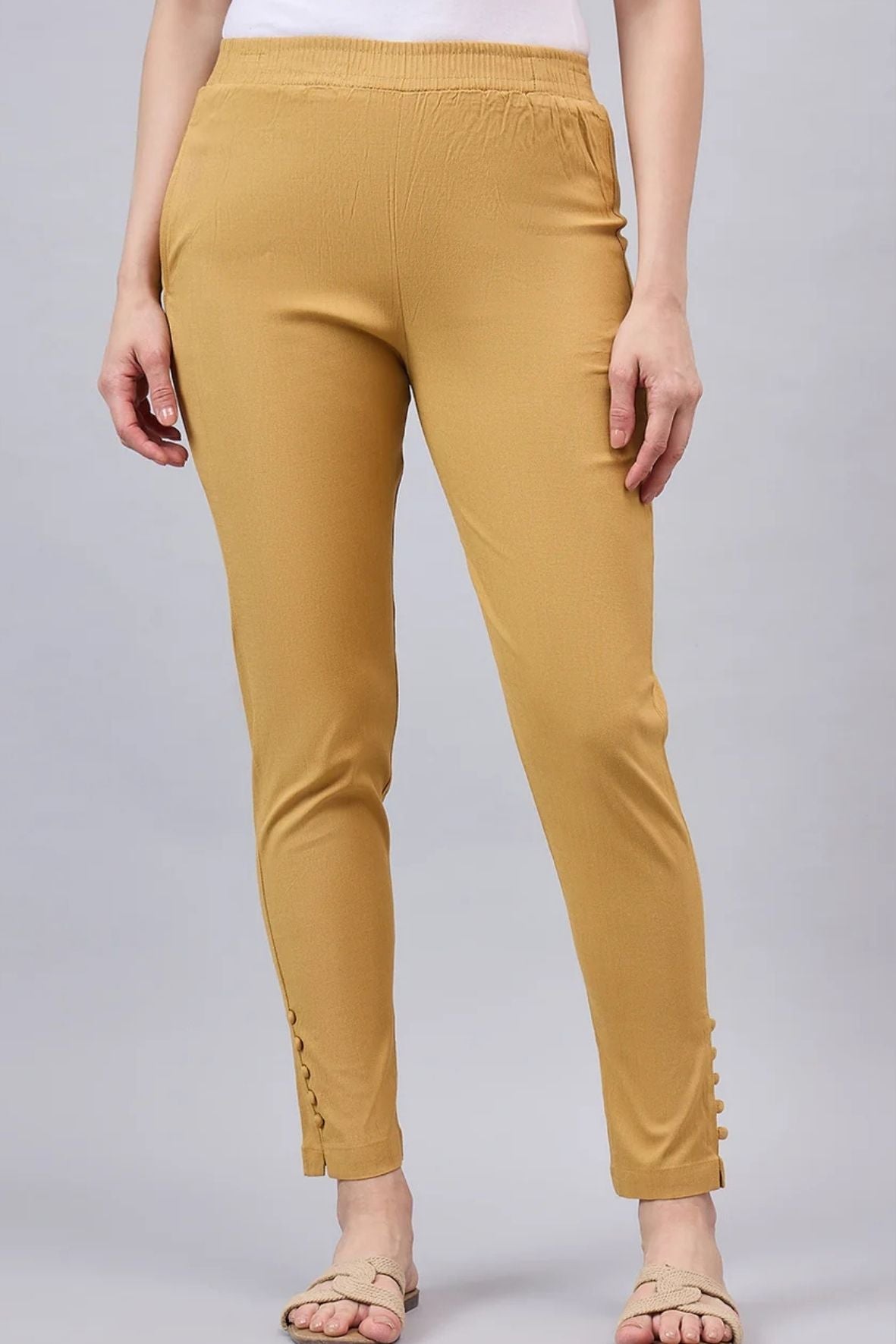 Gold Regular Fit Potli Pants