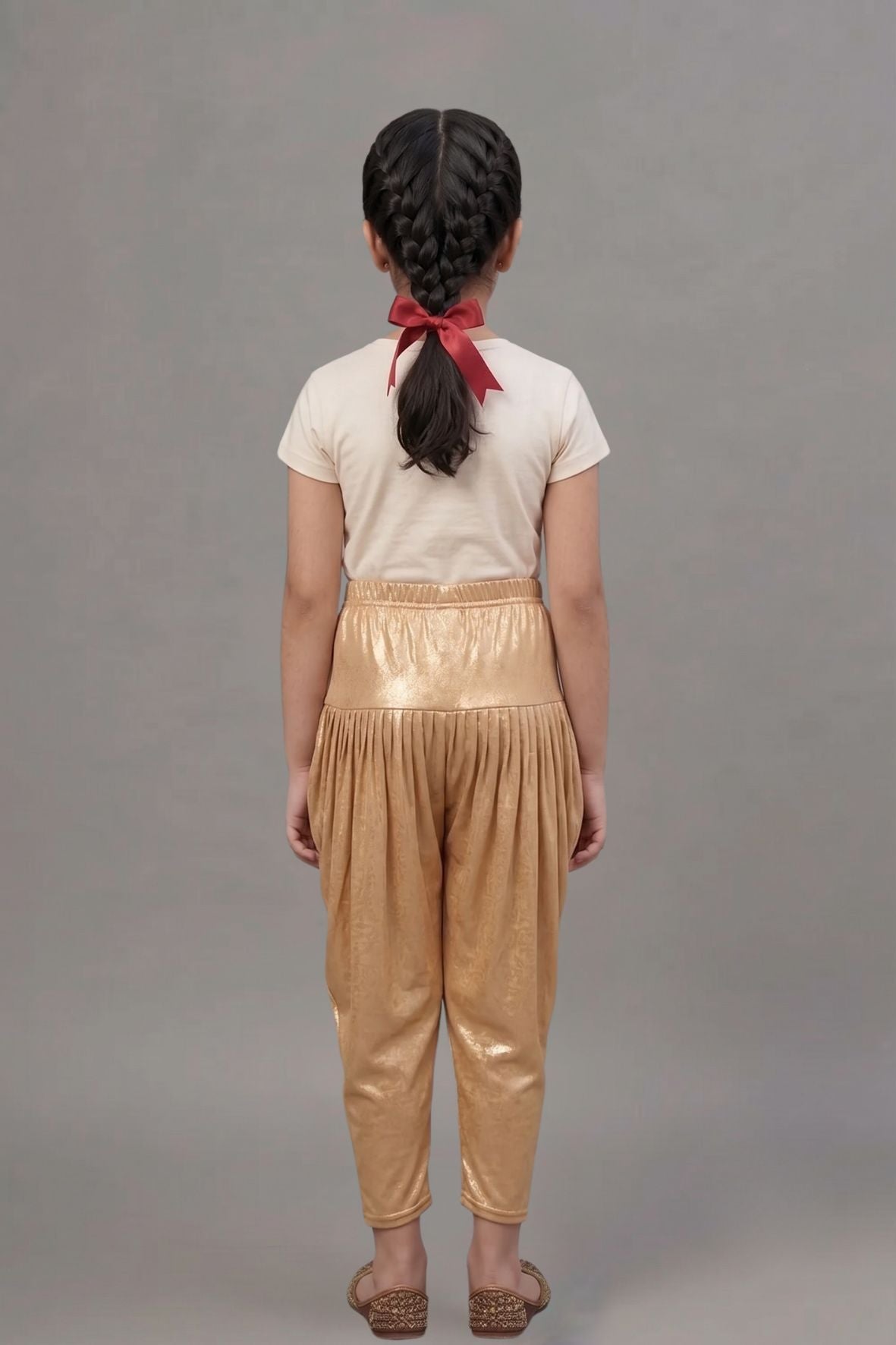 Kids Gold Shimmer Dhoti Pants