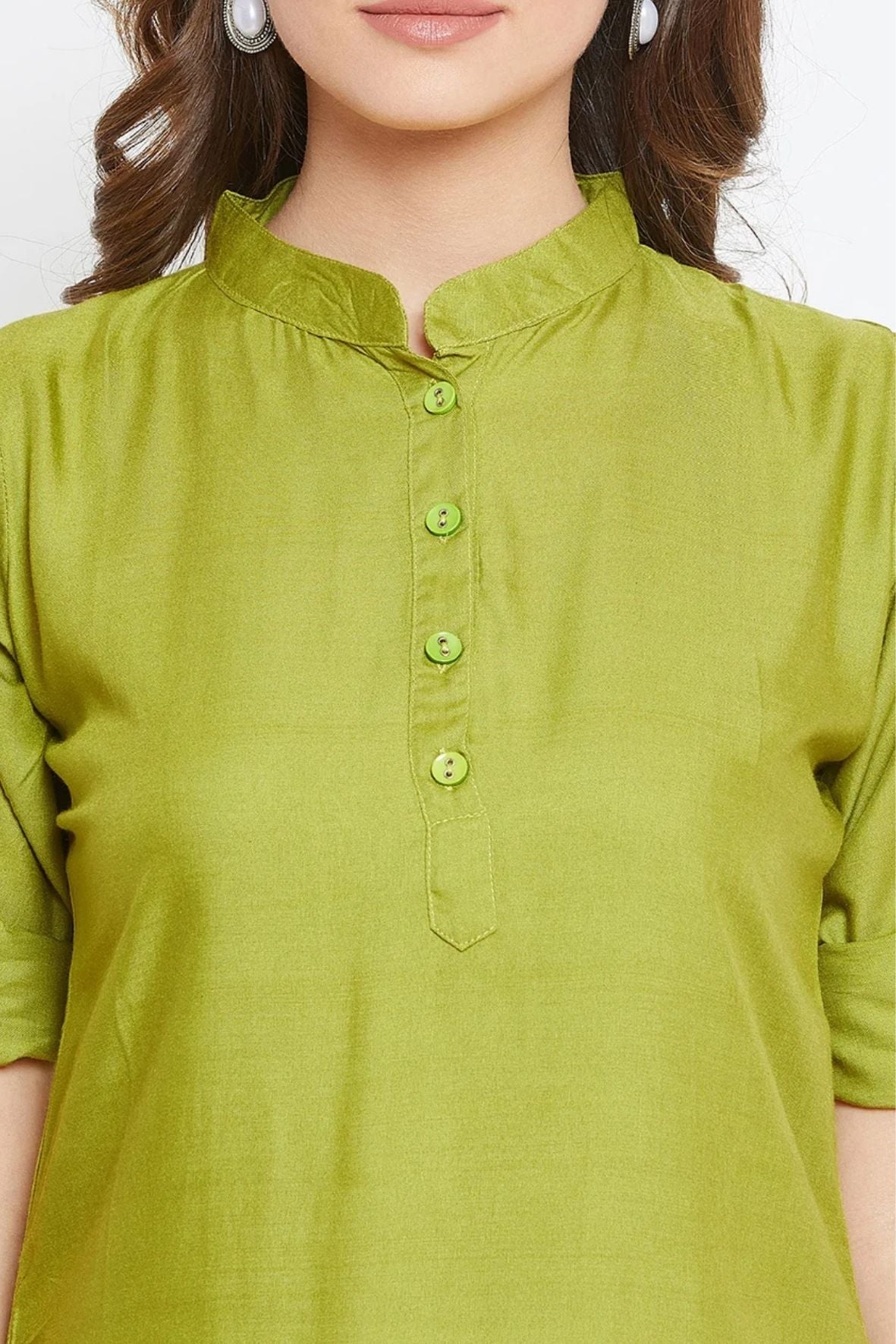 Green Solid Color Kurti