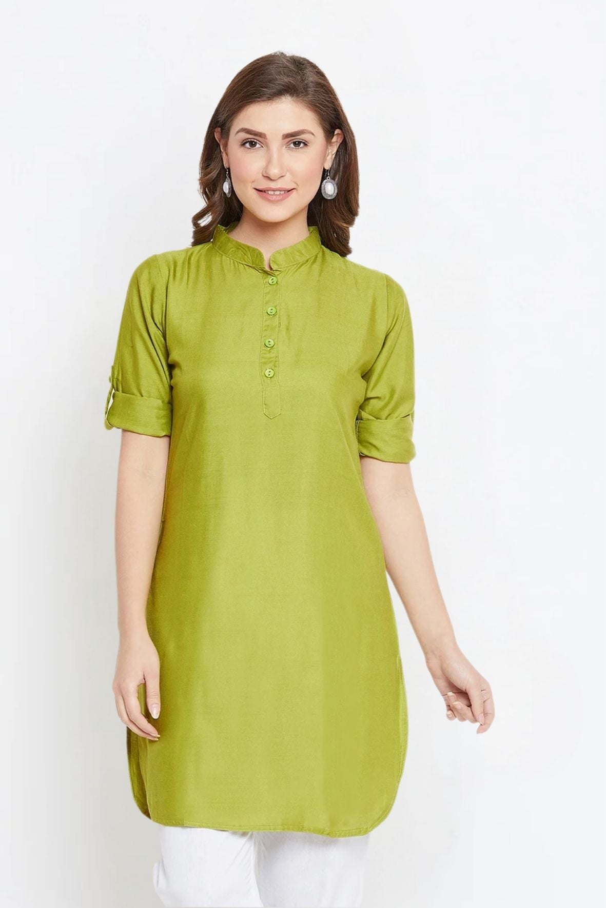 Green Solid Color Kurti