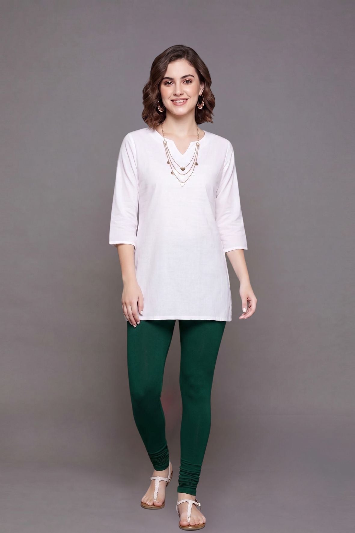 Green Viscose Chudidar Leggings