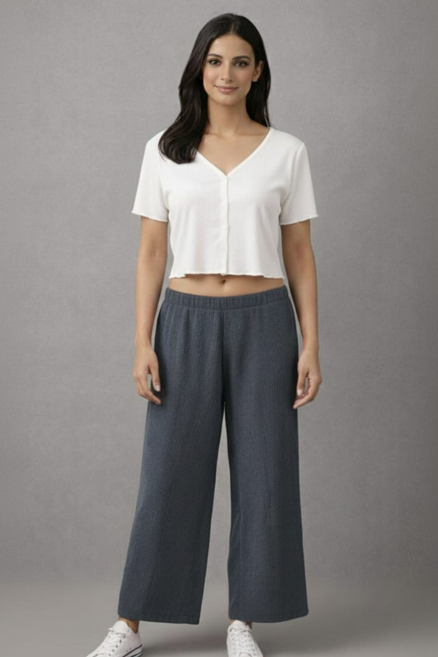 Grey Zara Rib Palazzo Gray 2XL