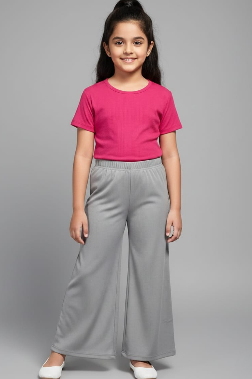 Kids Grey Stretchable Imported Palazzo