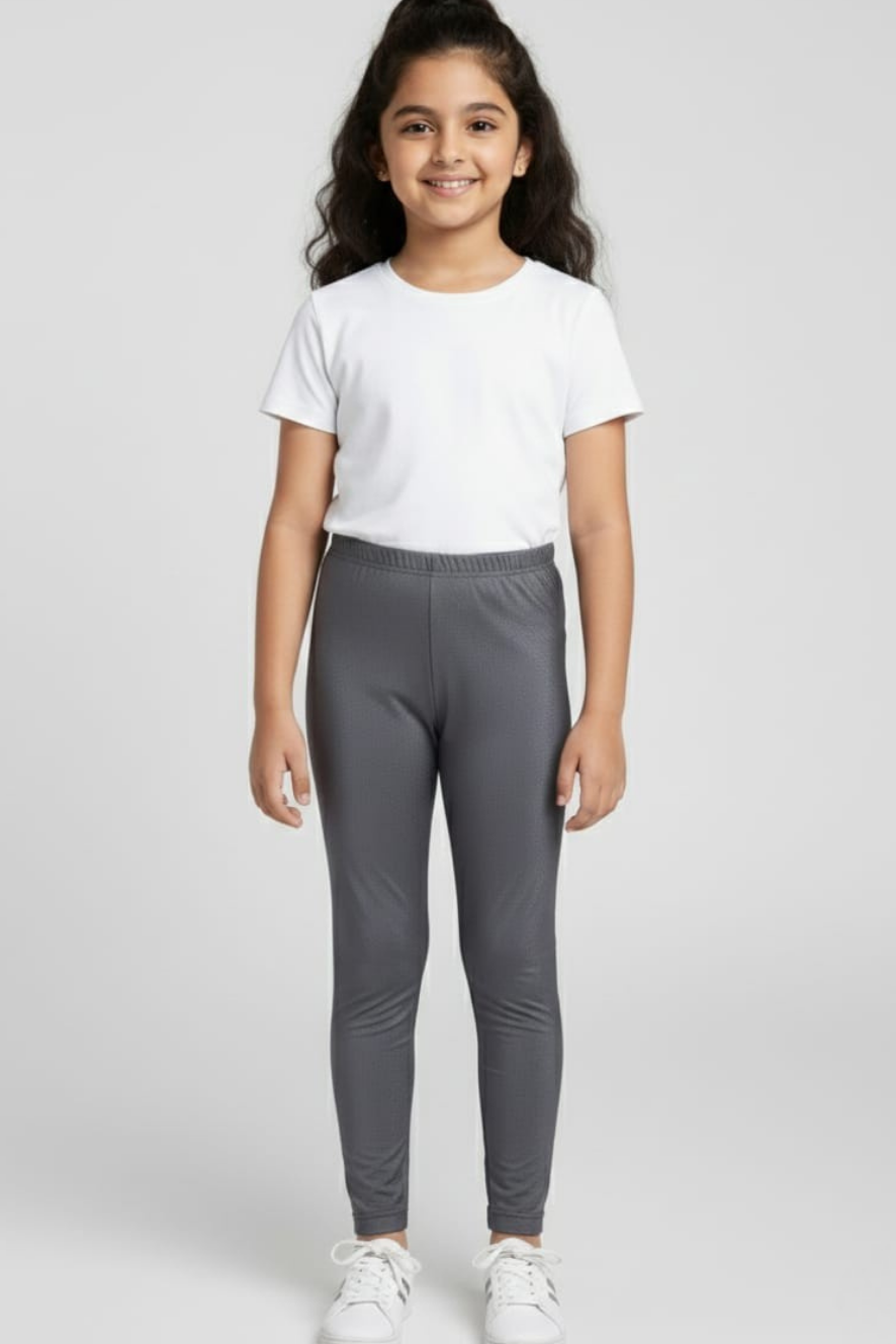 Grey Metallic Leggings